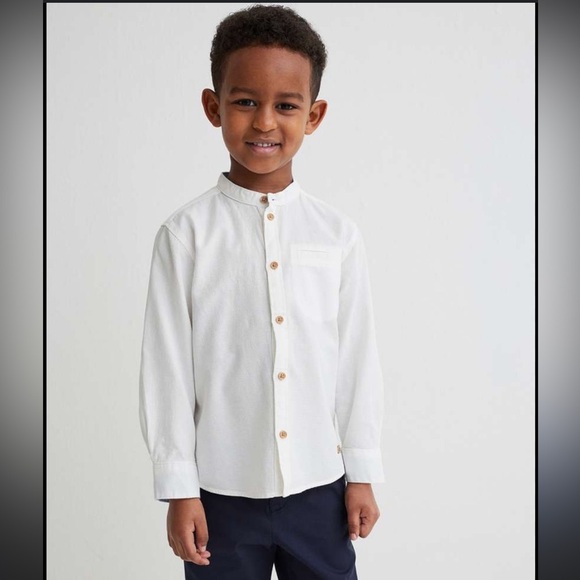 H&M White Button Down Kids Shirt - Picture 4 of 10